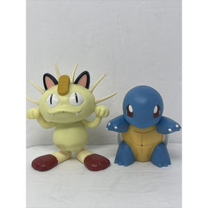 Pokemon 90s Vintage Sound Activated TOMY Talking Squirtle and Meowth Figures
